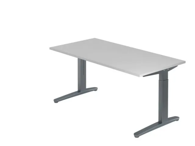 In hoogte verstelbaar bureau,HxBxD 680-850x1600x800mm,blad grijs