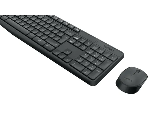 Logitech MK235 toetsenbord Inclusief muis USB QWERTZ Duits Grijs