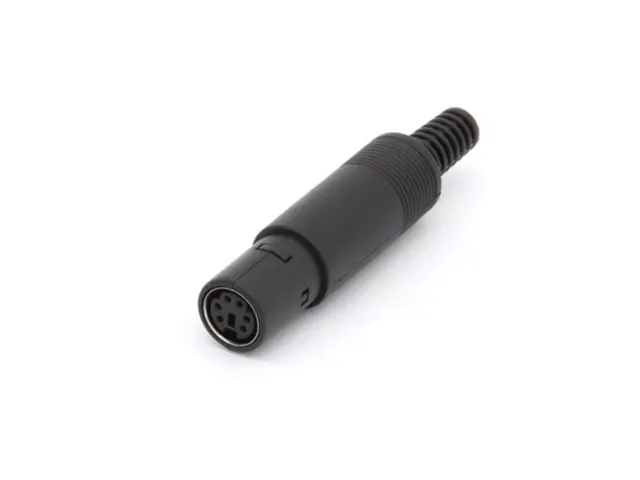 Vrouwelijke 6P Mini-Din Plug - Zwart