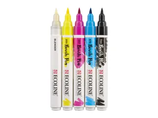 Brushpen Talens Ecoline set à 5 stuks primair - 4