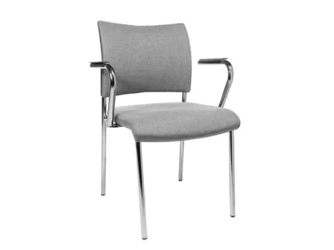 Bezoekersstoel Armleuningen Lichtgrijs Stof 430x480x480mm