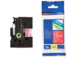Labeltape Brother P-touch TZe-435 standaard 12mm wit op rood - 1