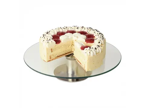 Emga Taartstandaard 30cm Glas met RVS draaivoet