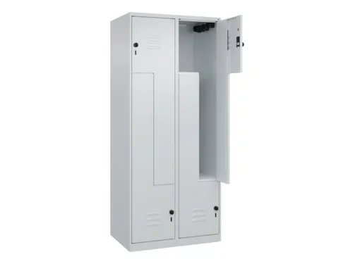 Z-garderobekast,HxBxD 1850x800x500mm,vak B 200/400mm,draaigrendel