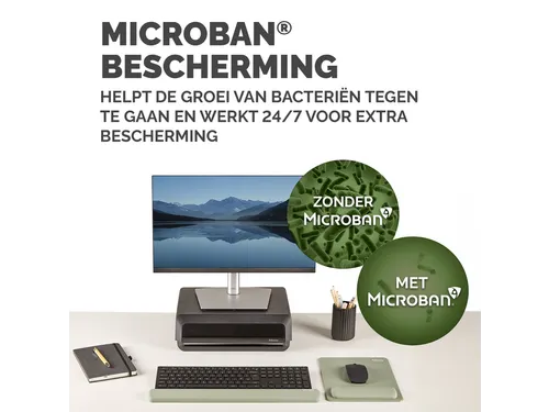 Muismat met polssteun Fellowes Breyta XL saliegroen 21x28cm