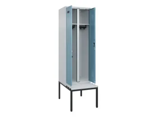 locker met bank,voor scheiding van kleding,HxBxD 2120x600x815mm,2vak - 1
