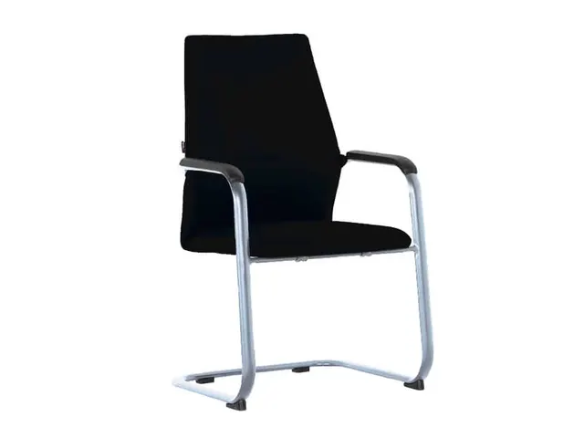 Conferentiestoel Serie 125 sledestoel frame Chroom stof zwart