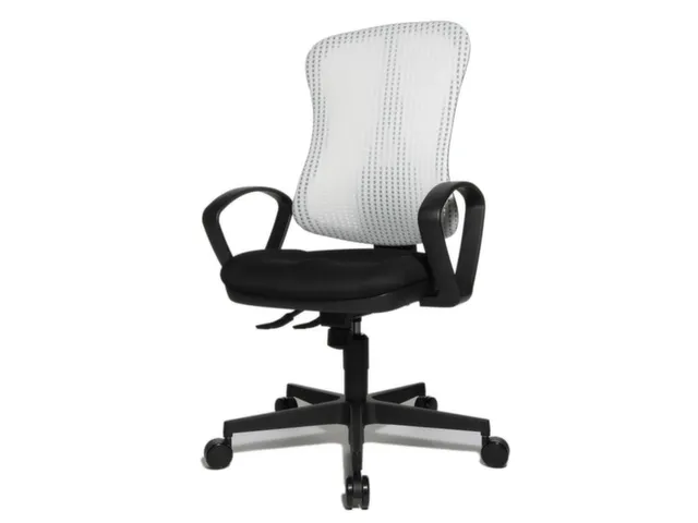 Bureaustoel Zitting Zwart Rugleuning Met Netbekleding In Wit