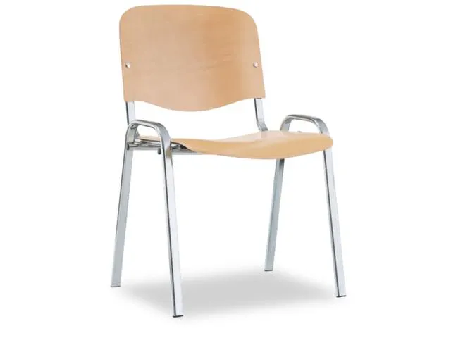 Buisstalen Stoel Rug/zitting Beuken Zitting BxD 475x415mm Verchroomd