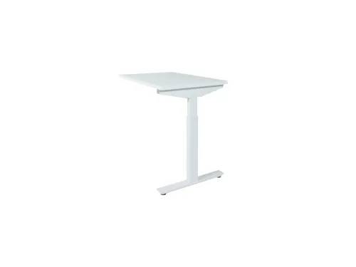 Linesto Plus Aanbouw hoogte instelbaar 120x60cm Krijtwit, T-poot Wit