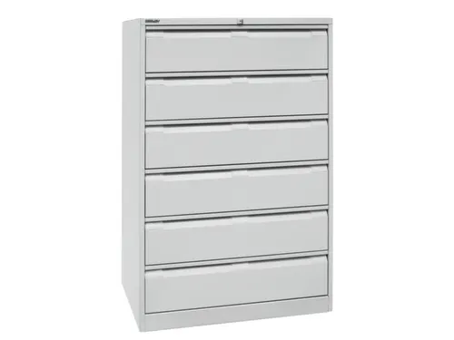 fichekast,HxBxD 1321x800x622mm,drie banen,6lade(n),romp lichtgrijs
