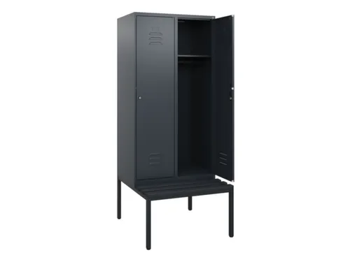 locker met bank,HxBxD 1950x800x815mm,2vak,vak B 400mm,cil.-slot