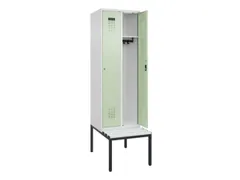 locker met bank,HxBxD 2120x600x815mm,2vak,vak B 300mm,cilinderslot