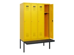 locker met bank,HxBxD 1950x1200x815mm,4vak,vak B 300mm,cilinderslot