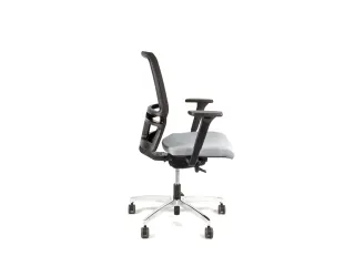 Bureaustoel EN1335 Linea Omnia 01 zwart/grijs met 3D armleuning en alu - 3