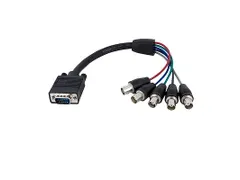 30 cm Coax HD15 VGA-naar-5 BNC RGBHV-monitorkabel - M/F