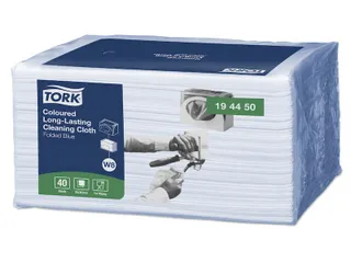 Reinigingsdoek Tork 194450 W8 multifunctioneel gevouwen blauw - 10
