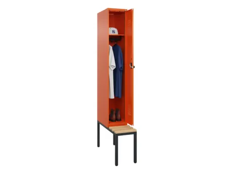 locker met bank,HxBxD 2120x300x815mm,1vak,vak B 300mm,draaigrendel