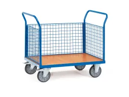 Driewandwagens 1532 Draadgaas 600kg 1000x700mm Ral5007 Houten Plaat