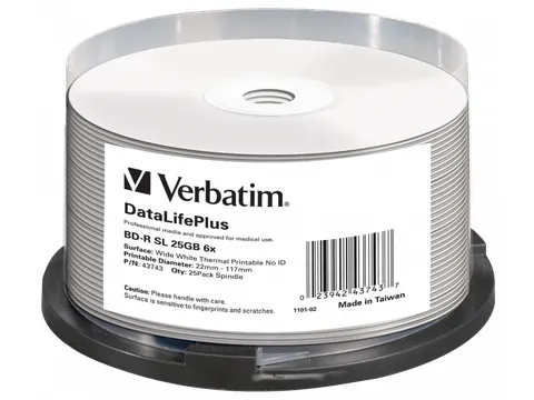 Blue Ray BD-R 25GB 6x 25 Stuks