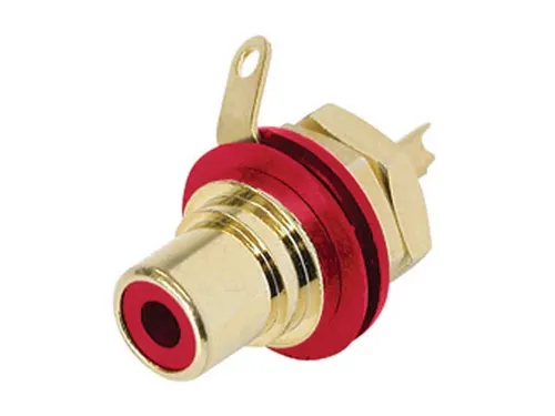 Rean - Phono Chassisdeel (Rca) - Vergulde Contacten - Rood