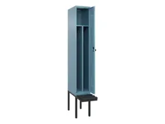 locker met bank,voor scheiding van kleding,HxBxD 2120x300x815mm,1vak