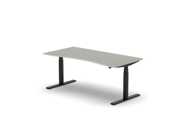 Elektrisch ihv bureau,HxBxD 650-1310x1800x900/800mm,blad lichtgrijs