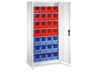 Stellingkast Staalplaat 1980x1000x420mm 6 Legborden 28 Magazijnbakken - 1