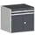 ladekast HxBxD 700x800x750mm 2laden RAL7035 front RAL7016
