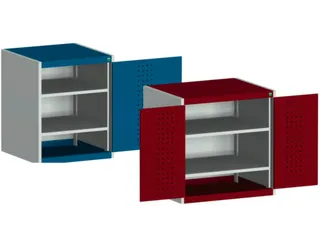 kast met geperforeerde platen,HxBxD 800x1050x525mm,2xStalen bodem - 2