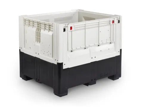 Palletbox,HxLxB 973x1200x1000mm,905l,PE,zwart/ivoorkleurig