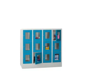 lockerkast,HxBxD 1187x1200x500mm,4x3vakken,RAL7035,front RAL5012 - 2