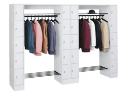 Garderobe- En Vakkenkastsysteem 1950x2840x480mm 20 Vakken 20 Hangers