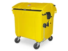 Vuilcontainers,1100l,romp HDPE geel,HxBxD 1460x1370x1210mm