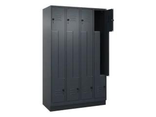 Z-garderobekast,HxBxD 1950x1200x500mm,vak B 150/300mm,draaigrendel - 2
