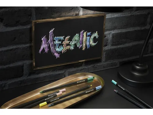 Kleurpotlood Faber-Castell Black Edition 12 stuks Metallic in karton e
