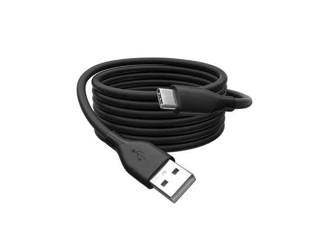 USB-C siliconen oplaadkabel USB-A USB-C 1m USB 2.0 60W zwart