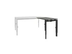 Bureau Linesto N3 aanbouwtafel 80x60cm logan eiken 25mm zwart