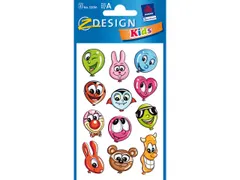 papieretiket Z-design Kids pakje a 2 vel ballongezichtjes