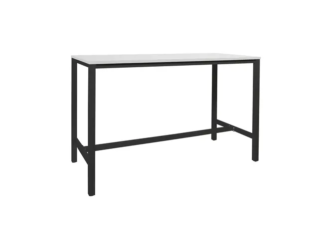 Domino Basic Statafel 180x80x110cm Wit blad, Onderstel Zwart