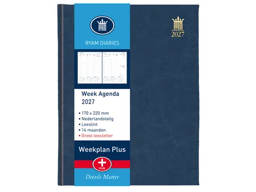 Agenda 2027 Ryam Weekplan Plus Mundior groot letter 7dagen/2pagina's a