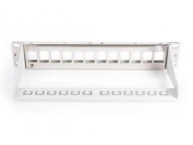 Modulair Patchpaneel 12-poorts Blanco 1U 254mm 10'' Rackmontage Grijs