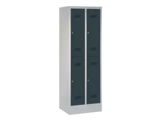 dubbeldekse locker,HxBxD 1850x600x500mm,2x2vak.,RAL7035,front RAL7016 - 2