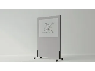 Silva verrijdbaar akoestisch whiteboard lichtgrijs 200x120cm - 1