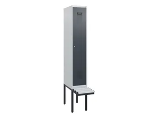locker met bank,HxBxD 1950x300x815mm,1vak,vak B 300mm,cilinderslot - 2