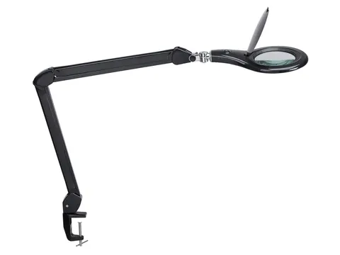 Loeplamp LED MAULmakro Zwart Met Tafelklem