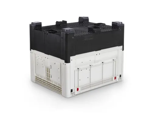 Palletbox,HxLxB 800x1200x1000mm,720l,PE,zwart/ivoorkleurig