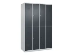 dubbeldekse locker,HxBxD 1850x1200x500mm,4x2vak.,vak B 300mm,cil.-slot