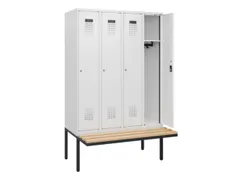 locker met bank,HxBxD 1950x1200x815mm,4vak,vak B 300mm,cilinderslot