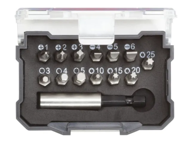 R33005014 Bit-Box 1/4 PH+SL+TX+6pans+porte-embouts 14pièces